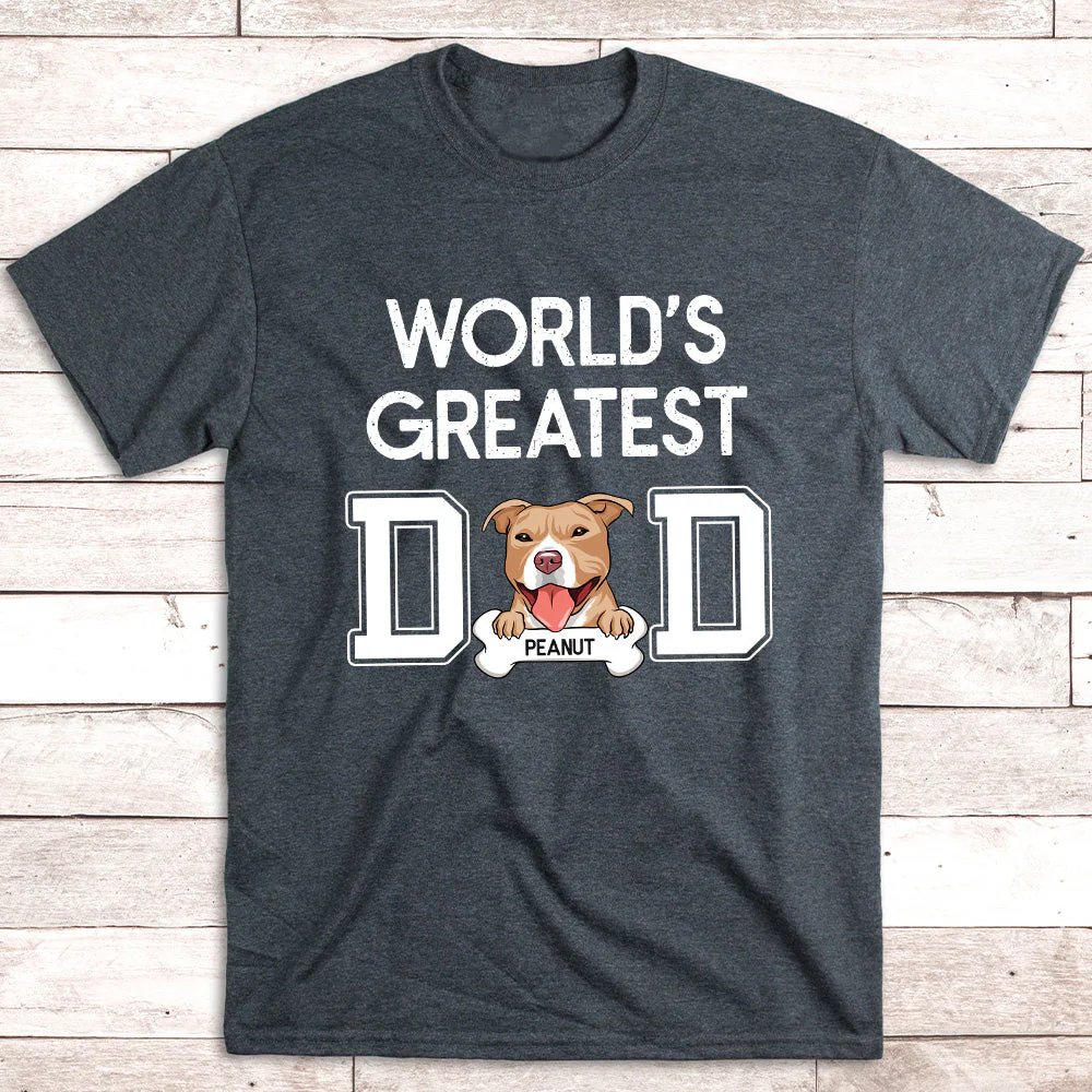 Greatest Dad Peeking - Personalized Custom Unisex T-shirt - Image 2