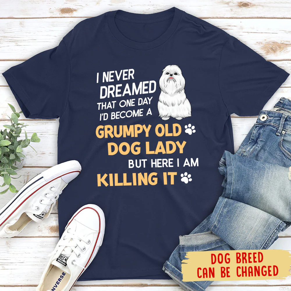 Grumpy Old Dog Lady - Personalized Custom Unisex T-shirt - Image 3