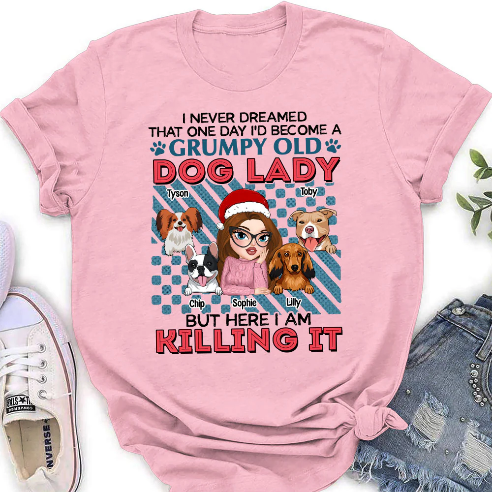 Grumpy Old Dog Lady - Personalized Custom Women's T-shirt - Image 4