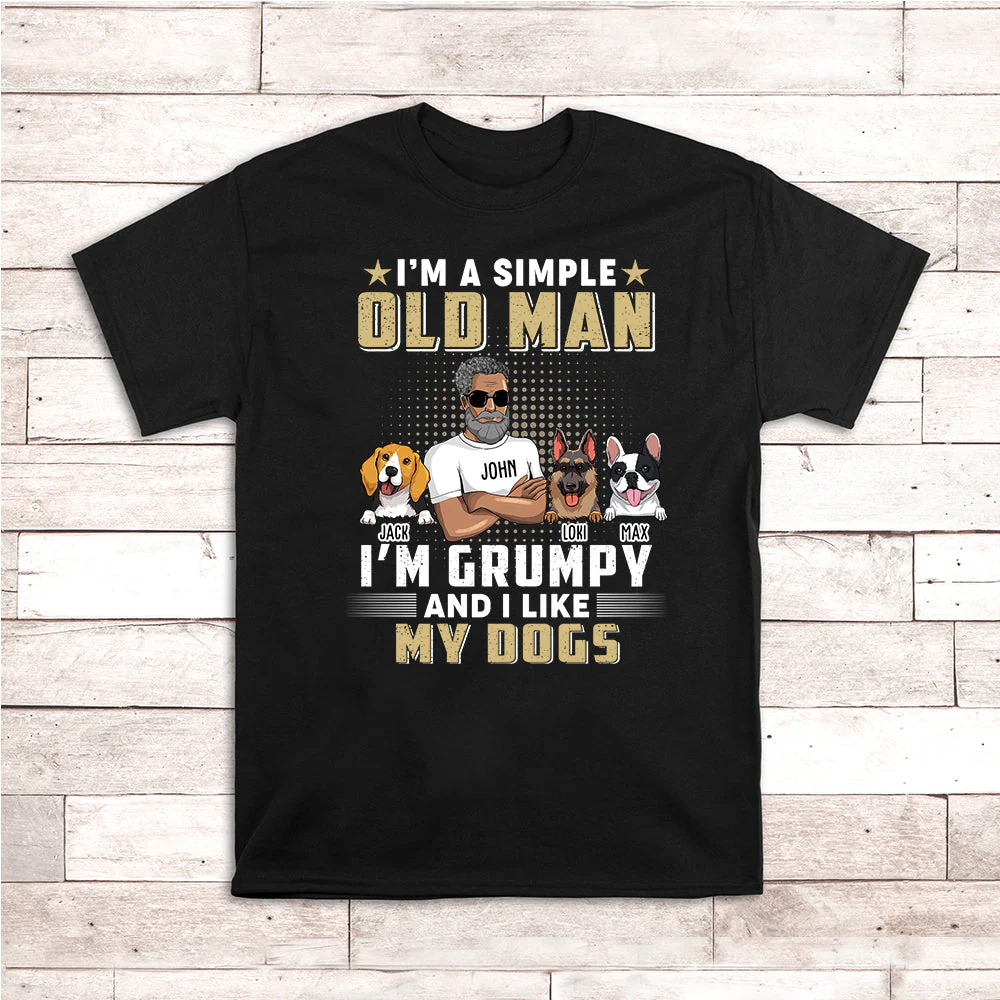 Grumpy Simple Old Man - Personalized Custom Unisex T-shirt - Image 2