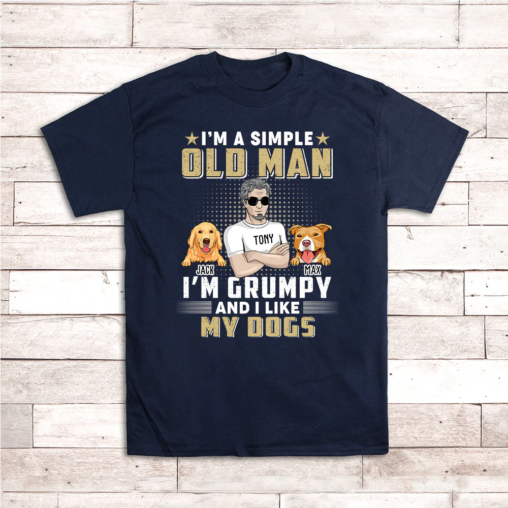 Grumpy Simple Old Man - Personalized Custom Unisex T-shirt - Image 3