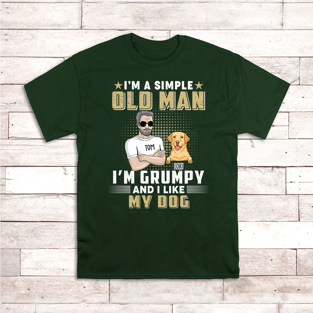 Grumpy Simple Old Man - Personalized Custom Unisex T-shirt - Image 4