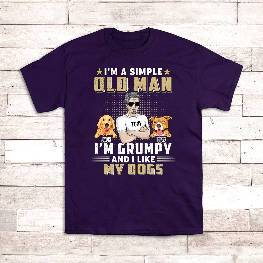 Grumpy Simple Old Man - Personalized Custom Unisex T-shirt - Image 5