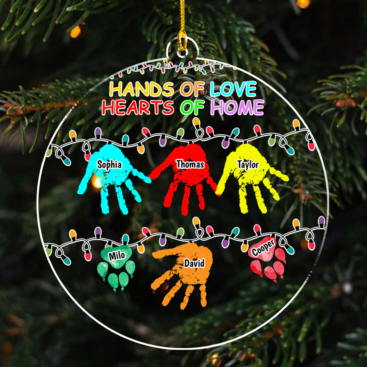 Hands Of Love - Personalized Custom Acrylic Ornament - Image 3
