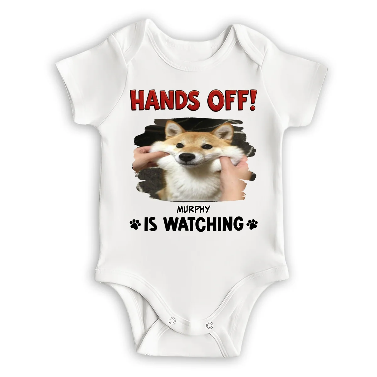 Hands Off Photo - Personalized Custom Baby Onesie - Image 6