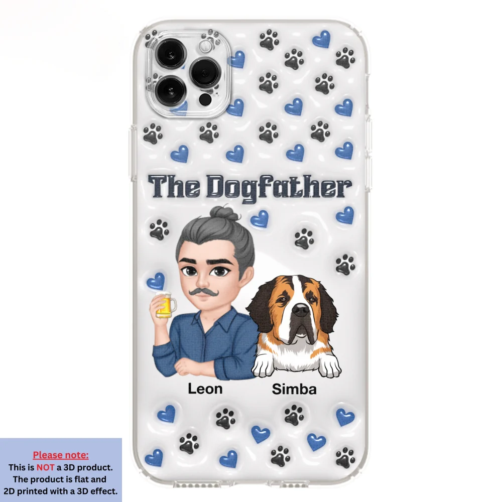 Handsome Dog Dad - Personalized Custom 3D Inflated Effect Phone Case - Image 10