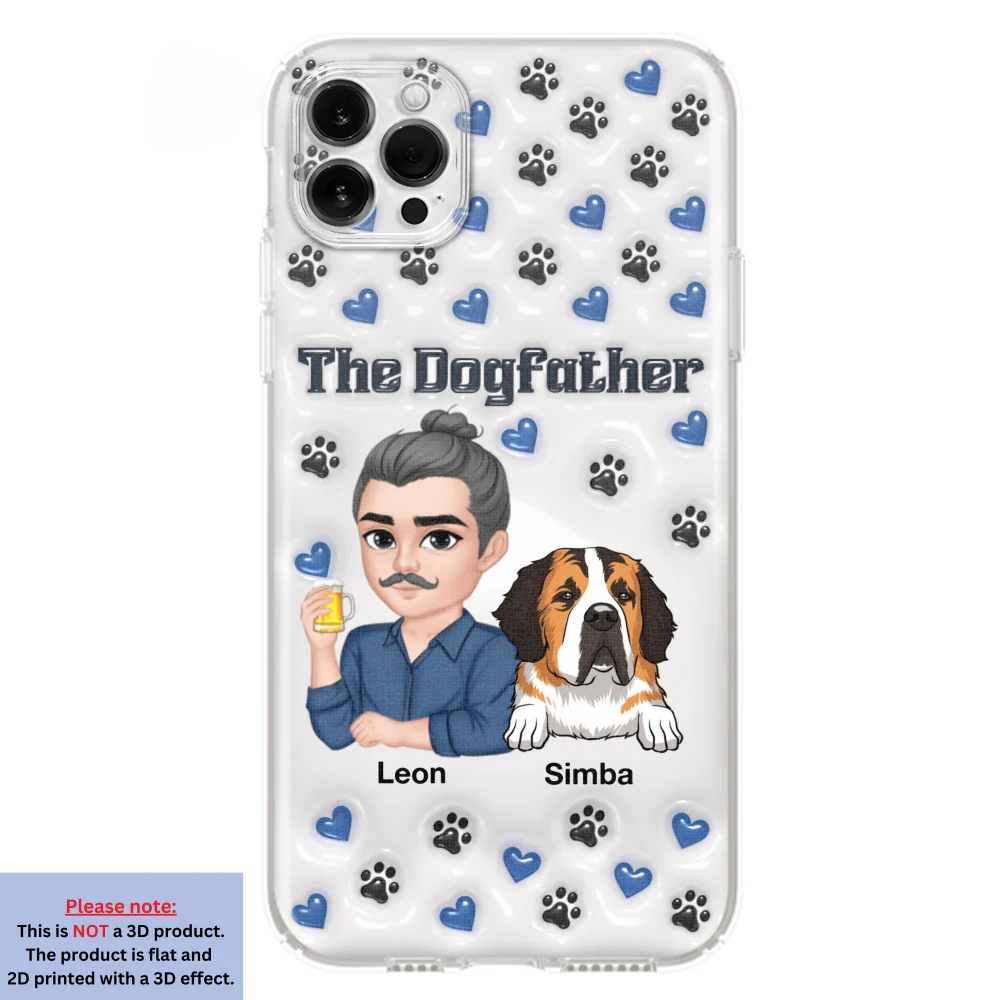Handsome Dog Dad - Personalized Custom 3D Inflated Effect Phone Case - Image 13