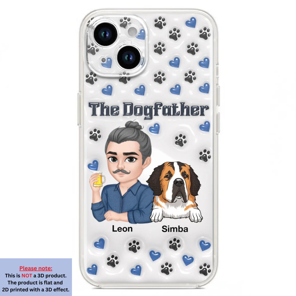 Handsome Dog Dad - Personalized Custom 3D Inflated Effect Phone Case - Image 16
