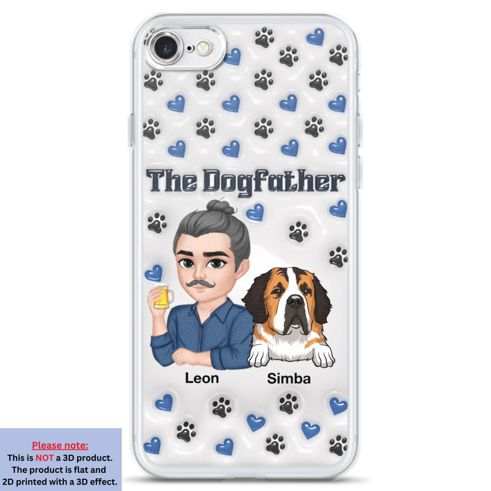 Handsome Dog Dad - Personalized Custom 3D Inflated Effect Phone Case - Image 4