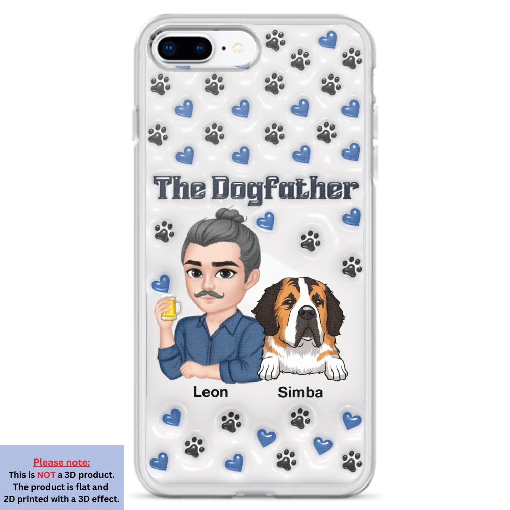 Handsome Dog Dad - Personalized Custom 3D Inflated Effect Phone Case - Image 5