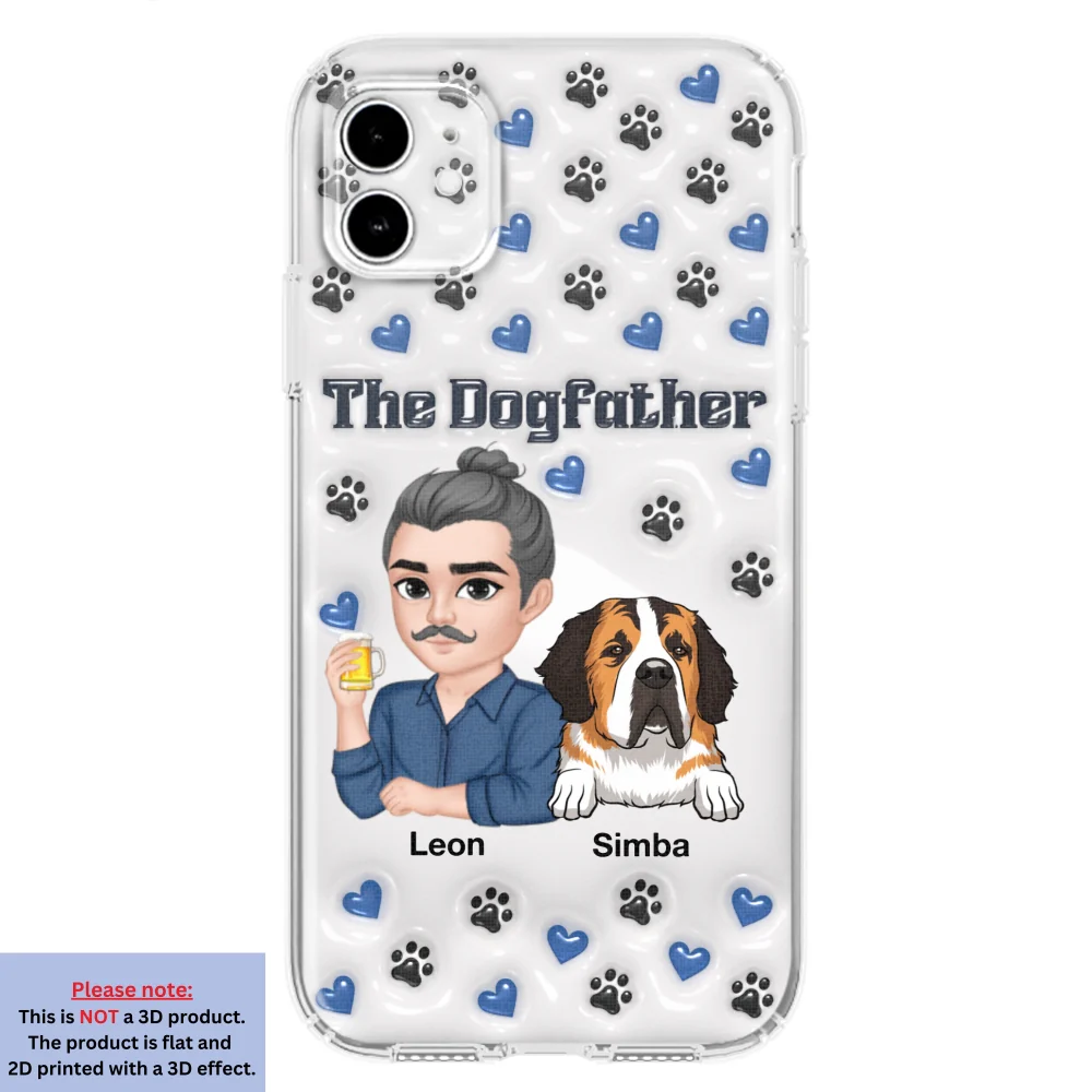 Handsome Dog Dad - Personalized Custom 3D Inflated Effect Phone Case - Image 6