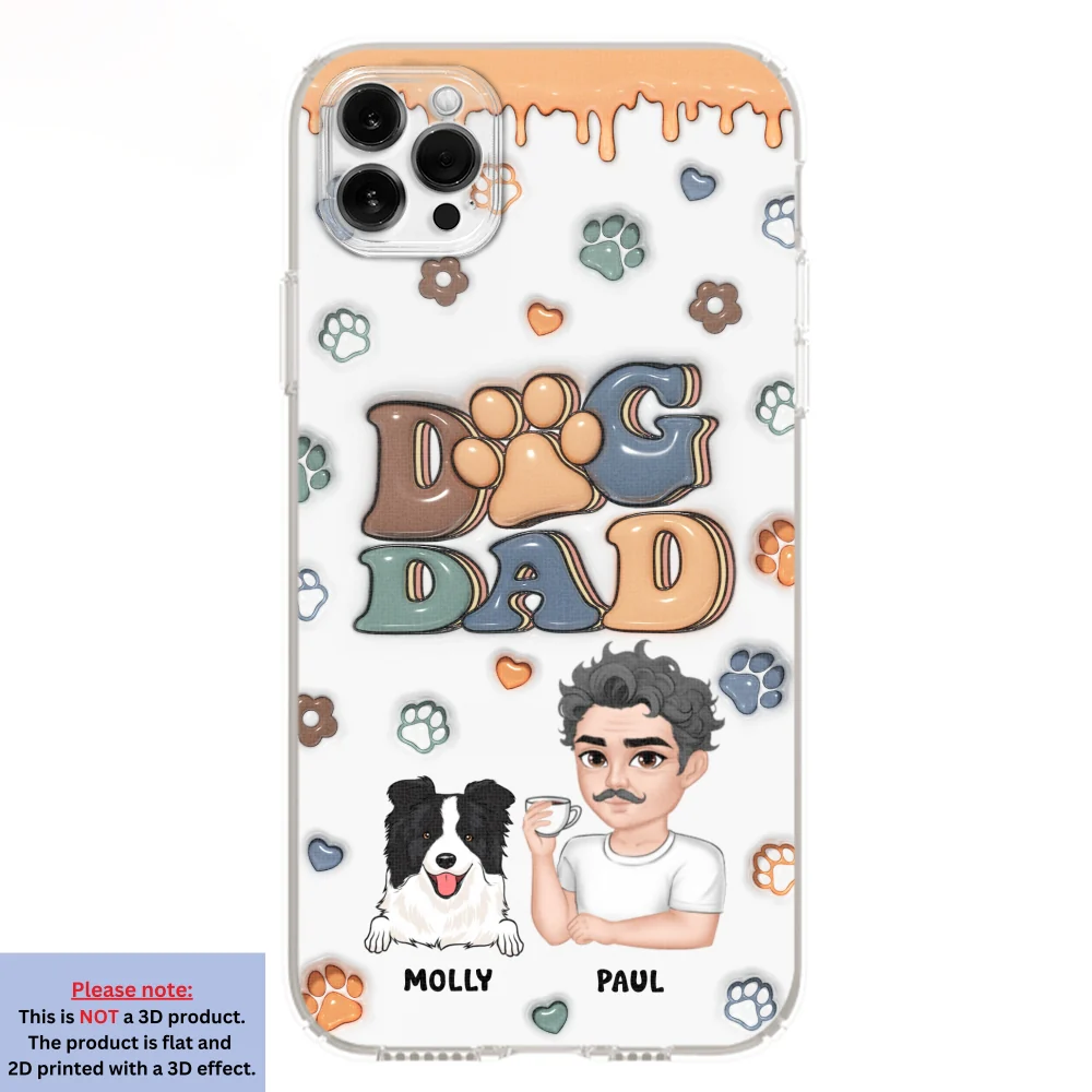 Handsome Dog Dad - Personalized Custom 3D Inflated Effect Phone Case - Image 10