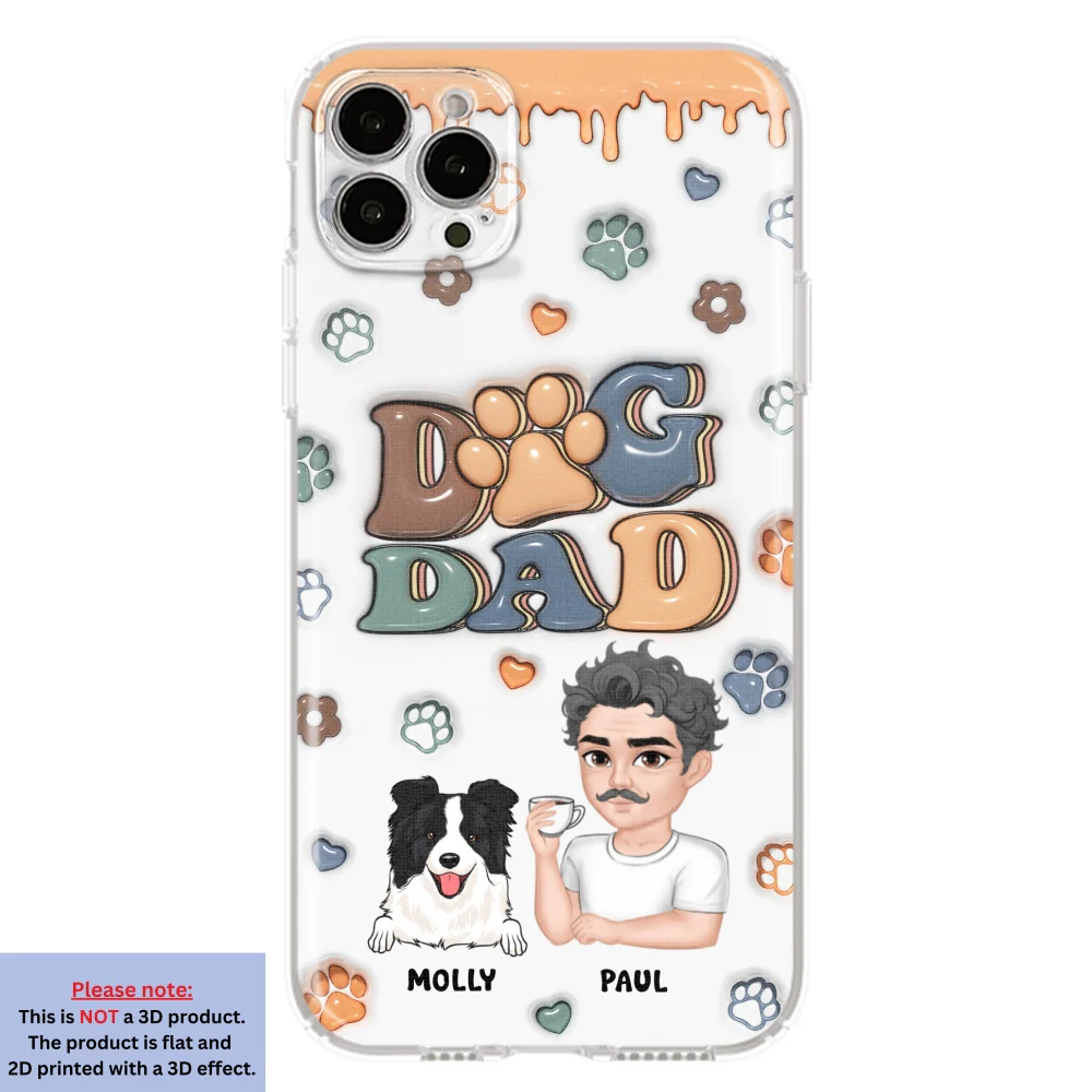 Handsome Dog Dad - Personalized Custom 3D Inflated Effect Phone Case - Image 14