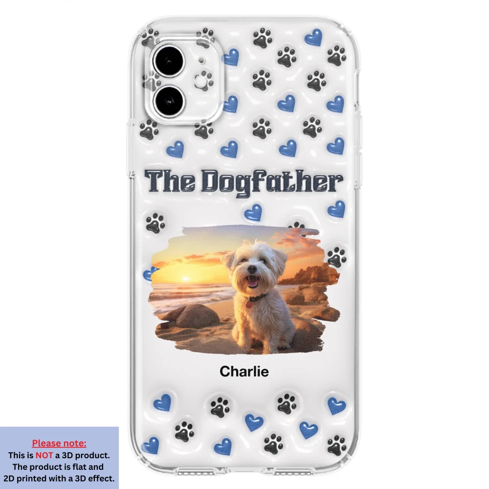 Handsome Dog Dad Photo - Personalized Custom 3D Inflated Effect Phone Case - Image 4