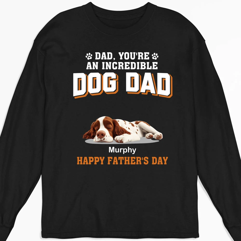 Handsome Incredible Dog Dad - Personalized Custom Long Sleeve T-Shirt - Image 4