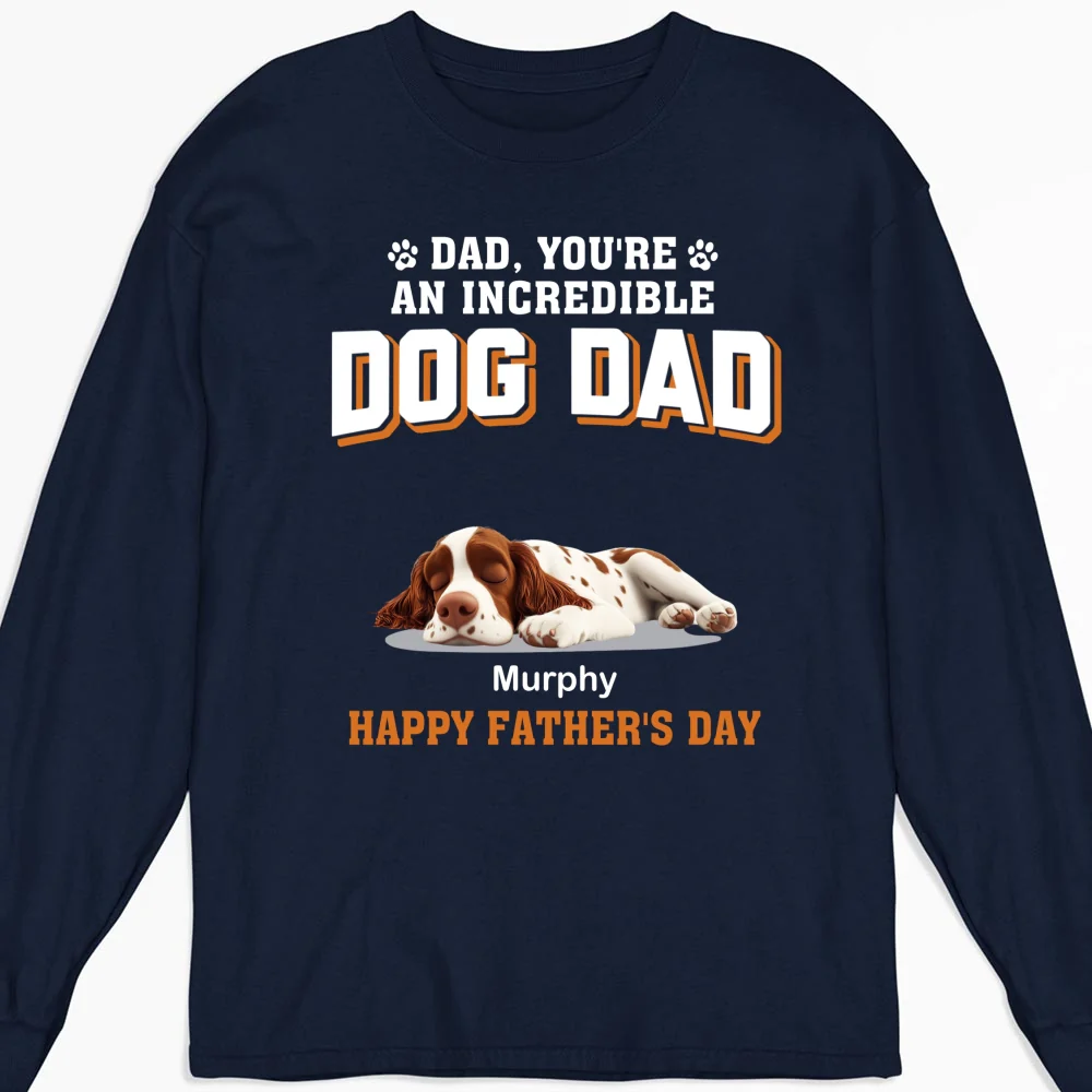 Handsome Incredible Dog Dad - Personalized Custom Long Sleeve T-Shirt - Image 5