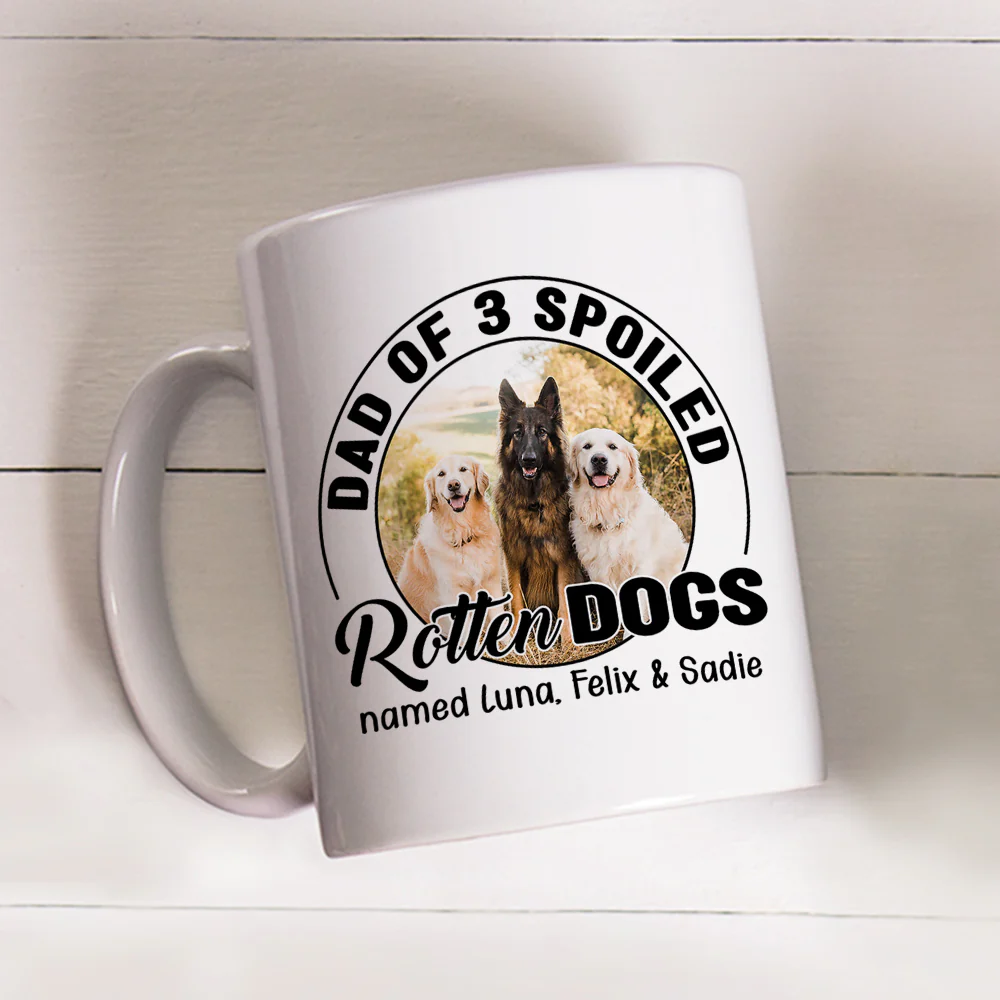 Handsome Spoiled Rotten Dog Ver White Photo - Personalized Custom Coffee Mug - Image 3