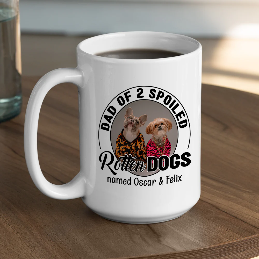 Handsome Spoiled Rotten Dog Ver White Photo - Personalized Custom Coffee Mug - Image 5