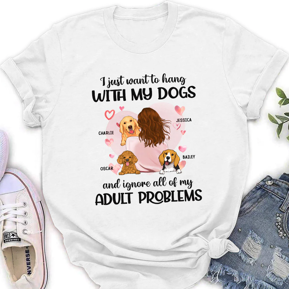 Hang With My Dog - Personalized Custom Women's T-shirt - Image 5