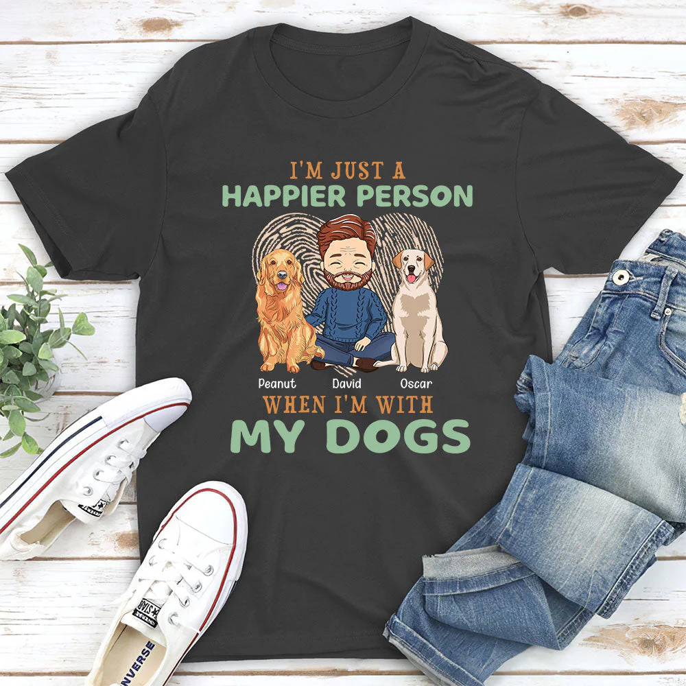 Happier Person - Personalized Custom Unisex T-shirt - Image 4