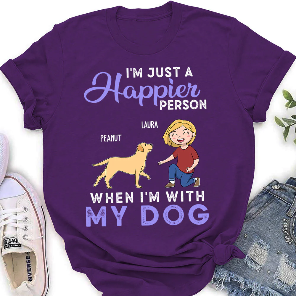 Happier Person - Personalized Custom Women's T-shirt - Image 4