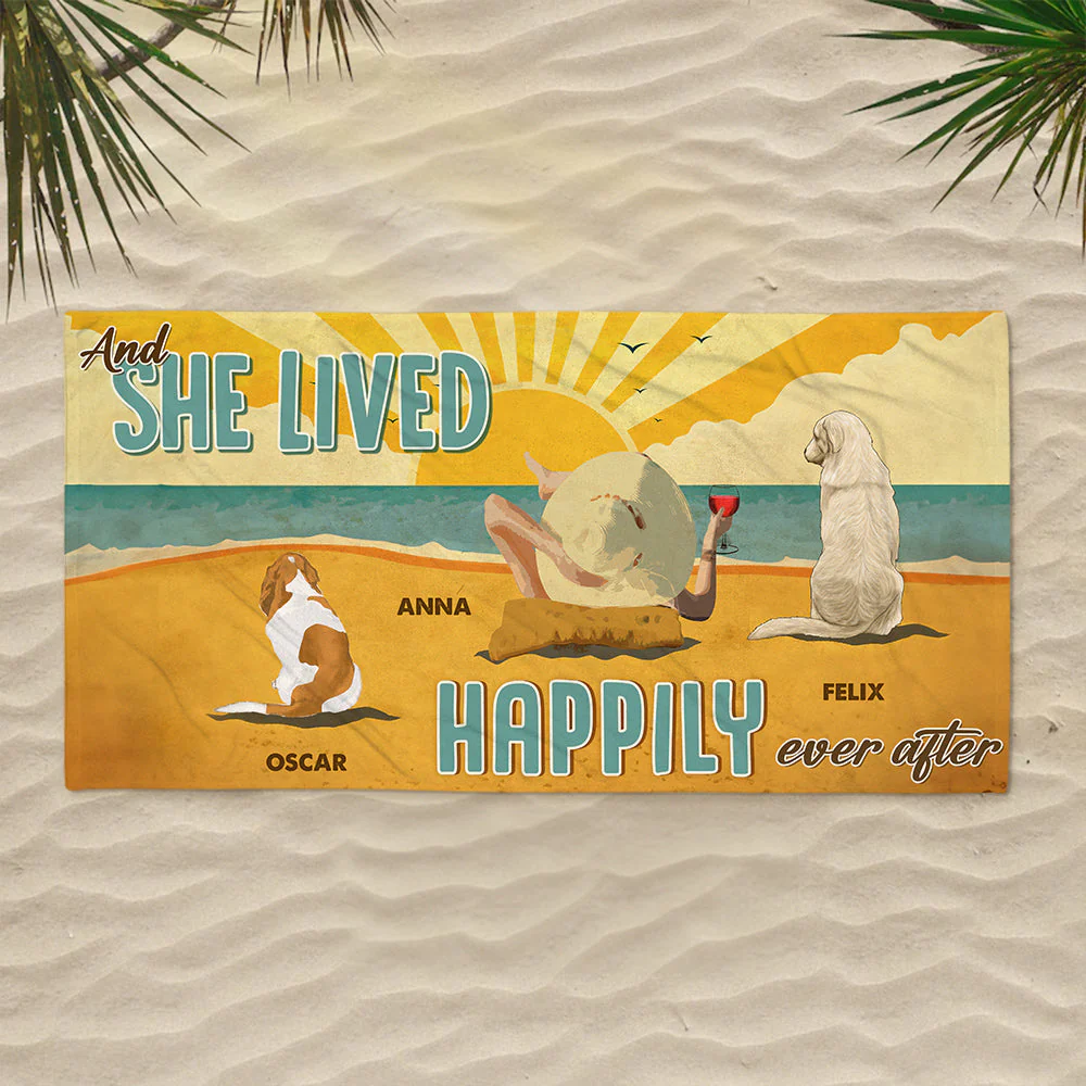 Happily Ever After - Personalized Custom Beach Towel - Image 2