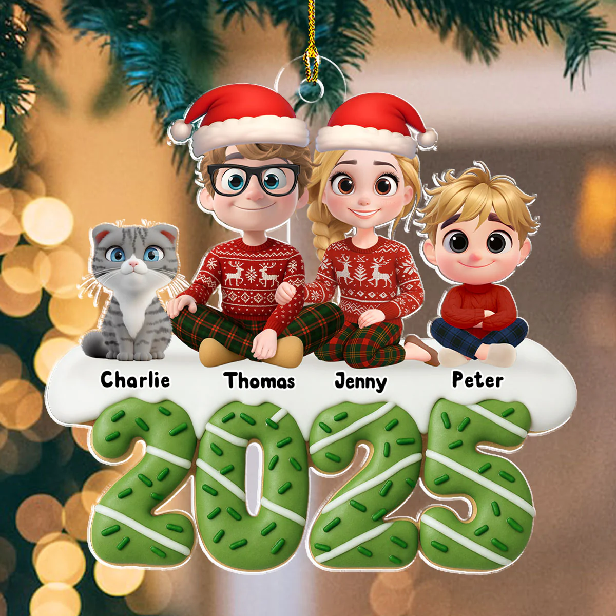 Happiness Baked At Home - Personalized Custom Acrylic Ornament - Image 2