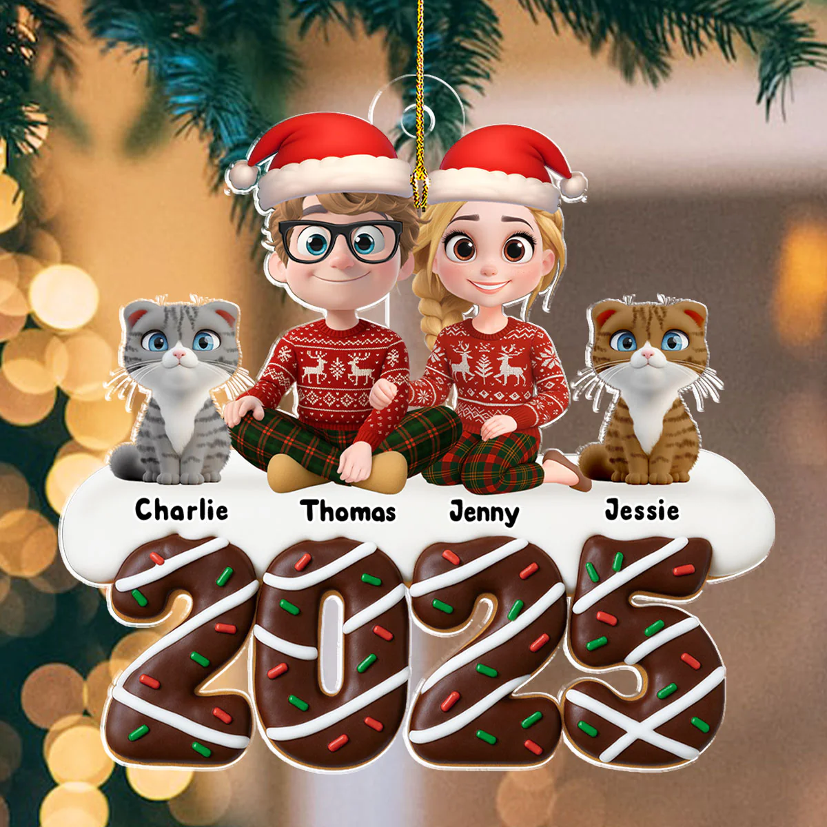 Happiness Baked At Home - Personalized Custom Acrylic Ornament - Image 4