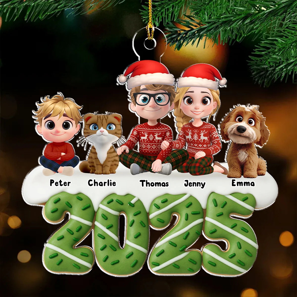 Happiness Baked Into Every Holiday Moment - Personalized Custom Acrylic Ornament