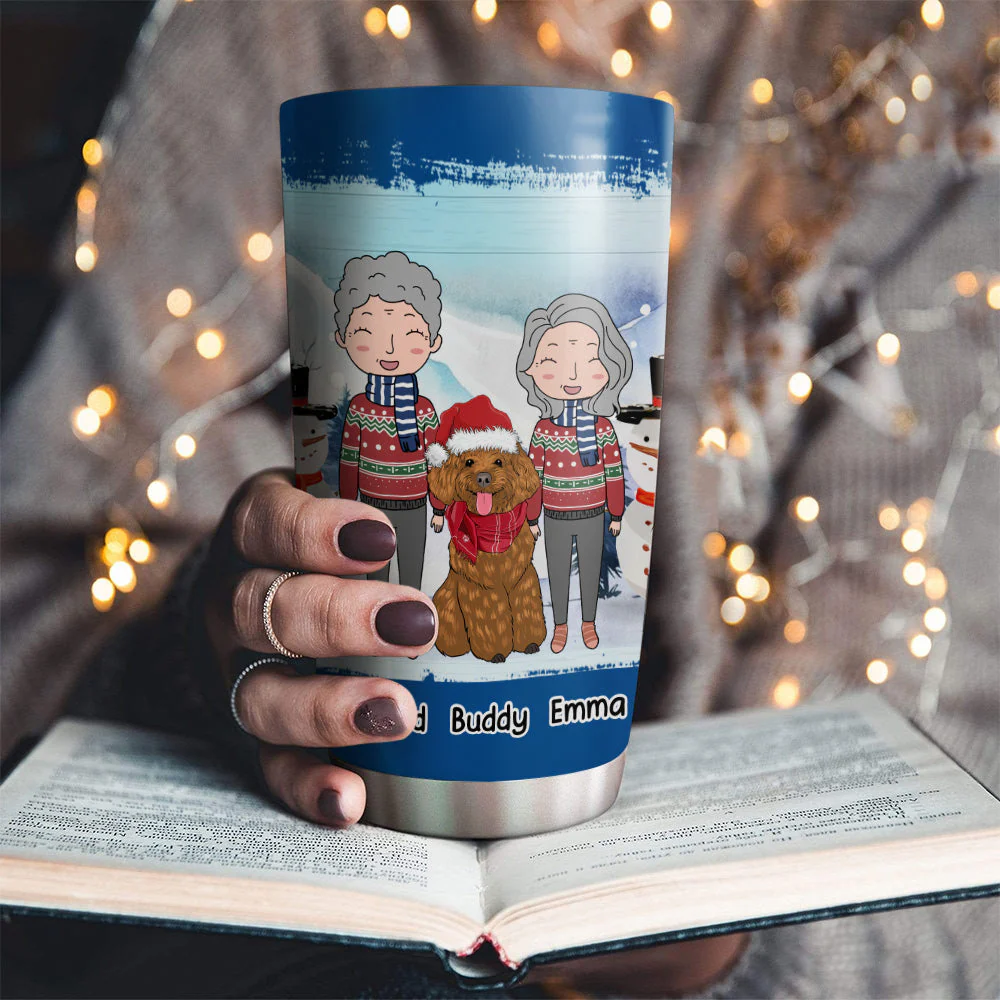 Happiness Is Having A Dog - Personalized Custom Tumbler - Image 2