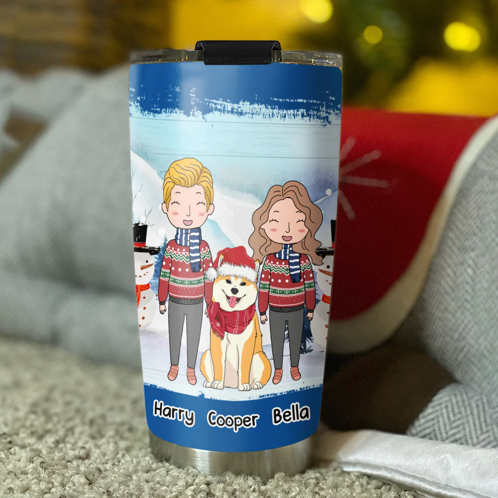 Happiness Is Having A Dog - Personalized Custom Tumbler - Image 3