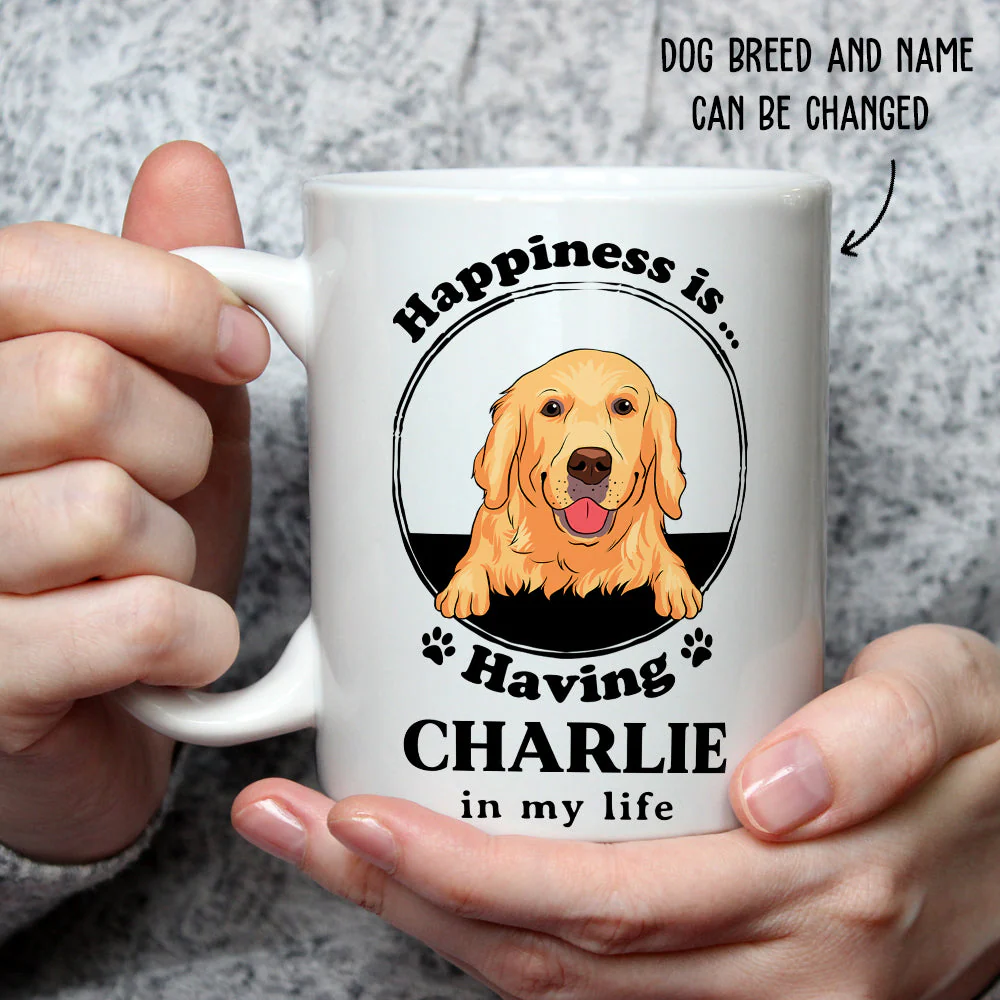 Happiness Is - Personalized Custom Coffee Mug - Image 2