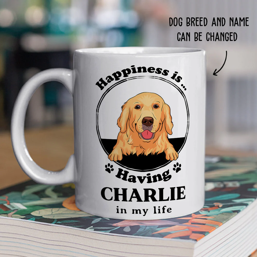 Happiness Is - Personalized Custom Coffee Mug - Image 3