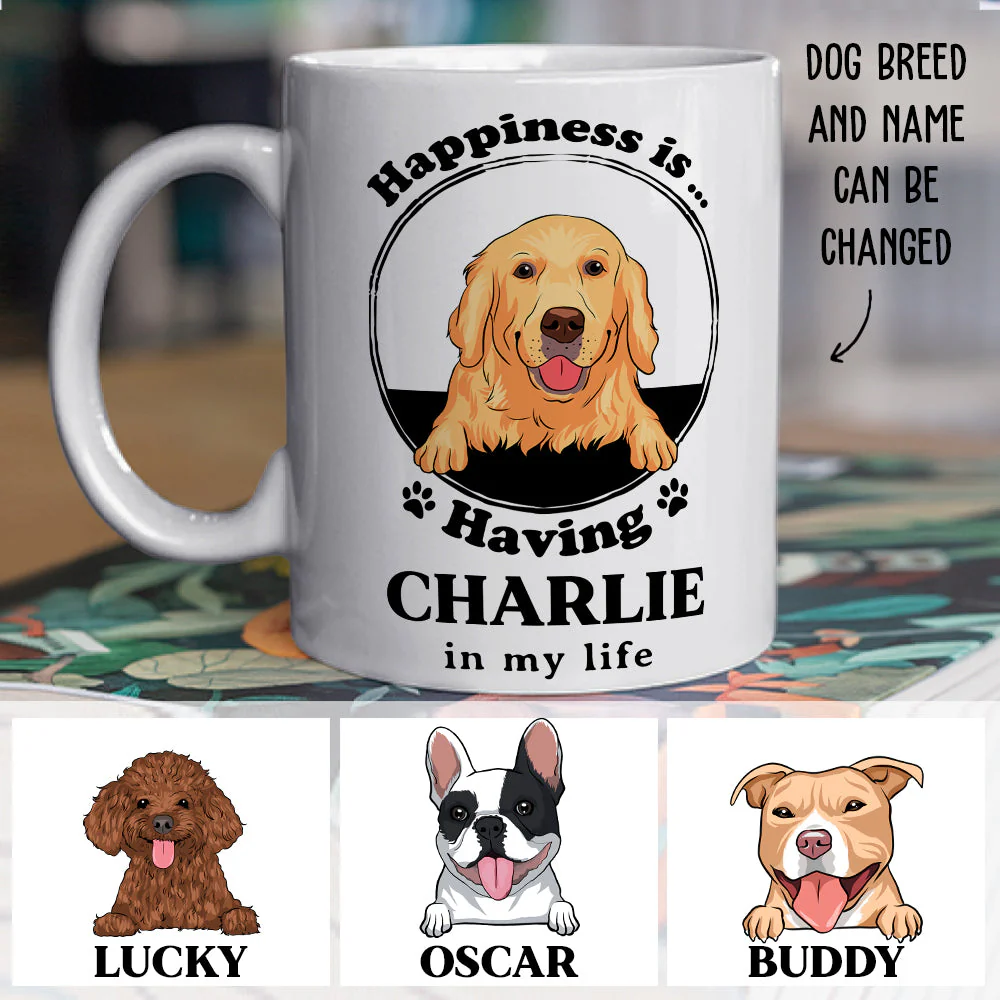Happiness Is - Personalized Custom Coffee Mug - Image 5