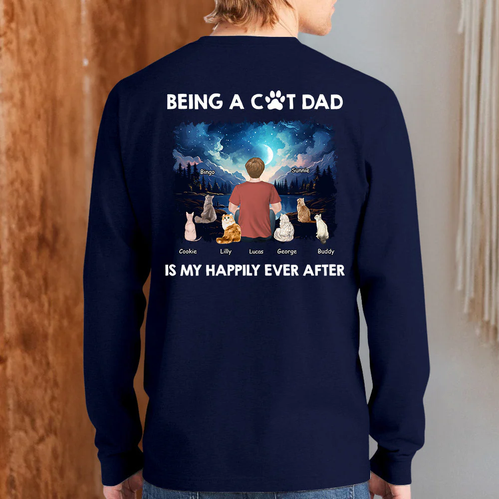 Happy Dad Together - Personalized Custom Long Sleeve T-shirt - Image 3