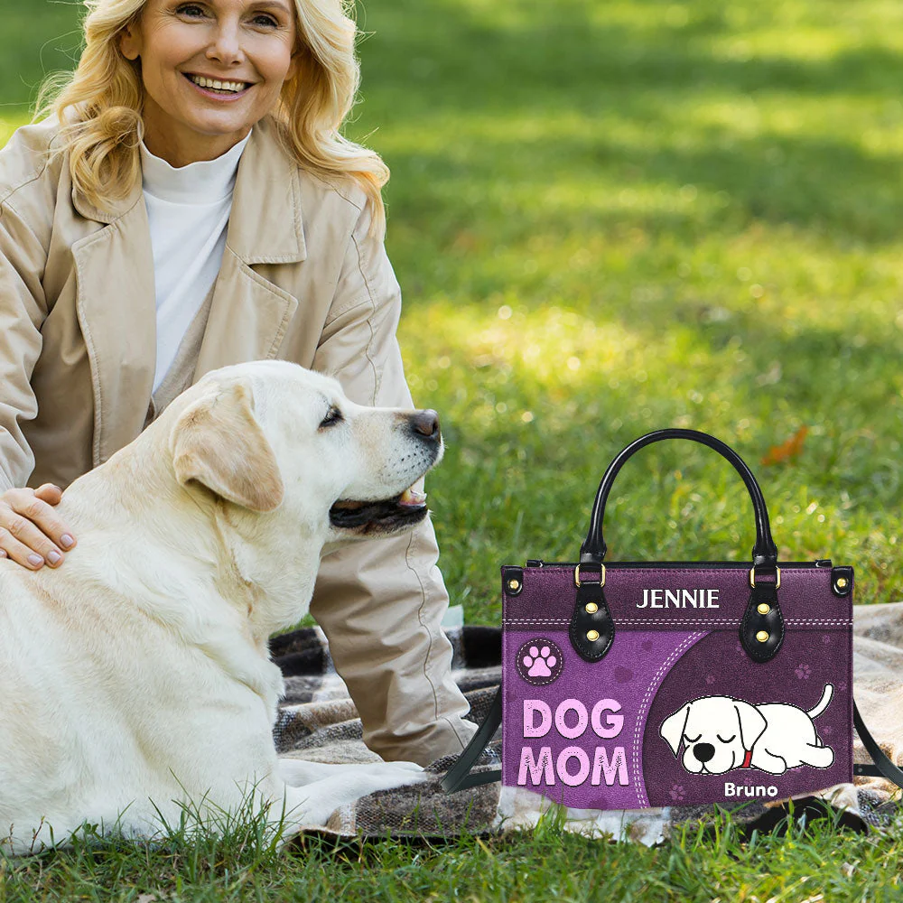 Happy Dog Mom - Personalized Custom Leather Bag - Image 6