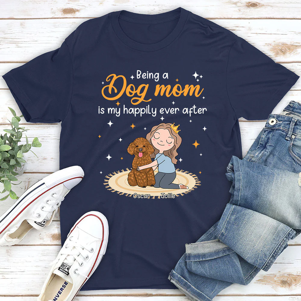 Happy Dog Mom - Personalized Custom Unisex T-shirt - Image 2