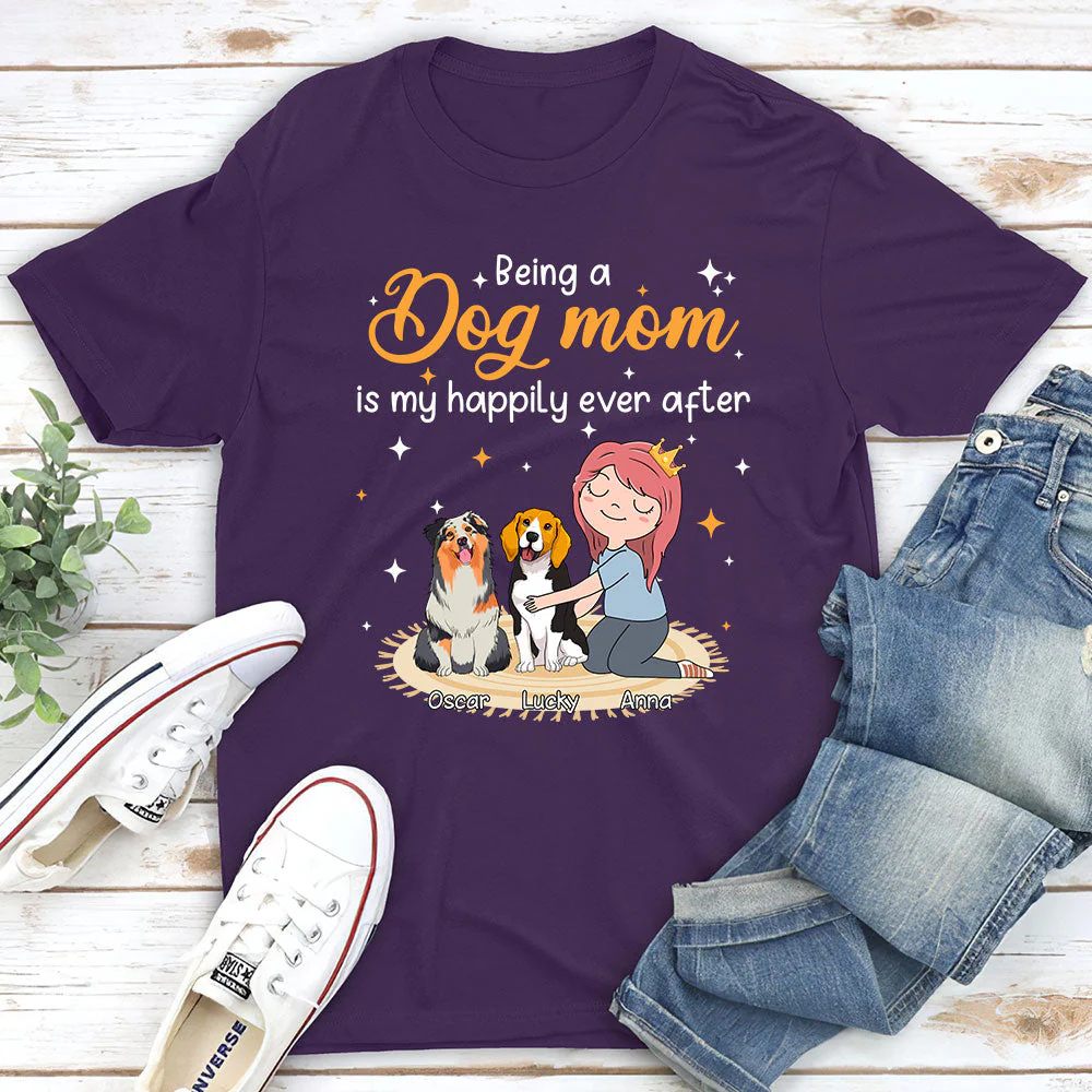 Happy Dog Mom - Personalized Custom Unisex T-shirt - Image 3