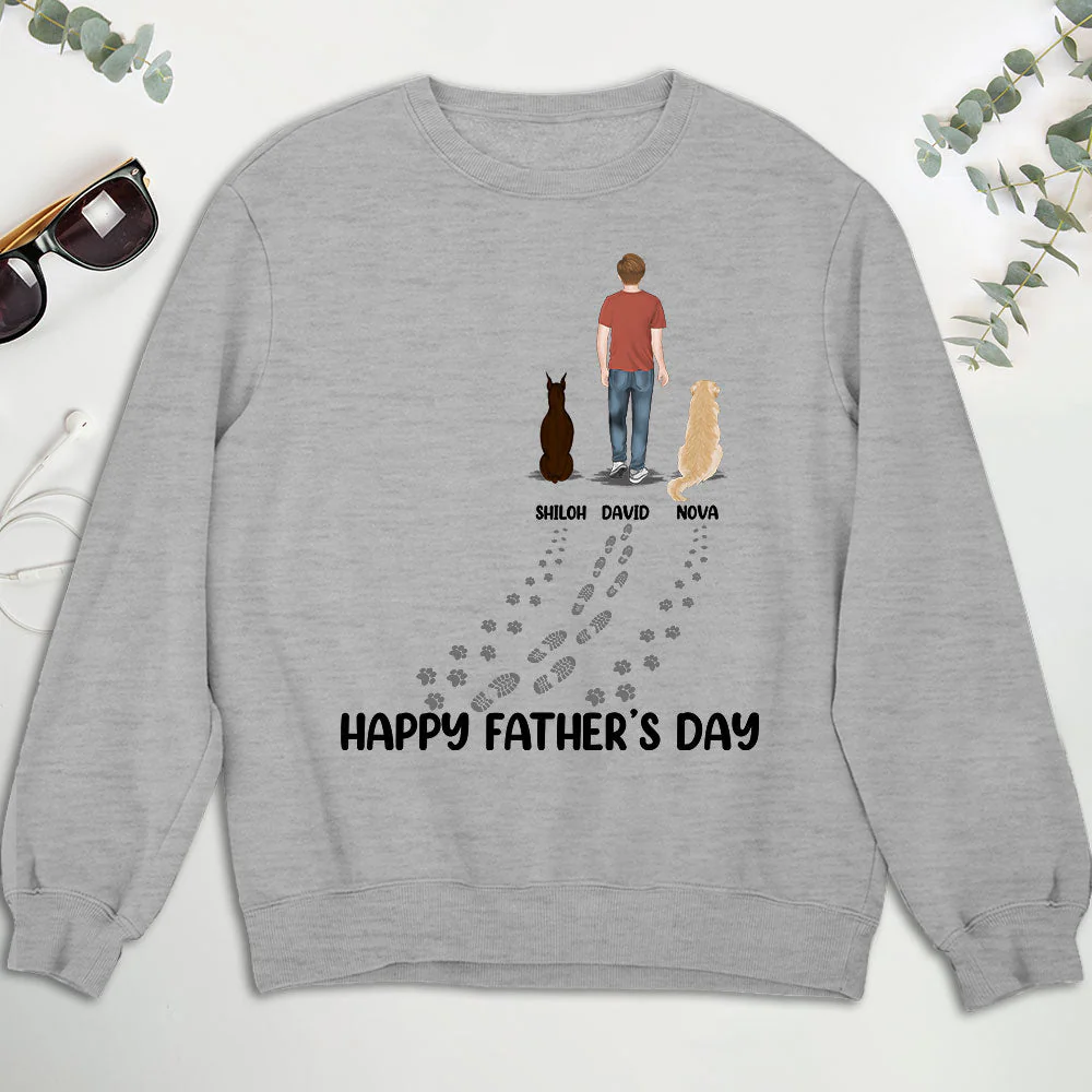 Happy Fathers Day To The Best Dog Dad - Personalized Custom Sweatshirt - Image 2