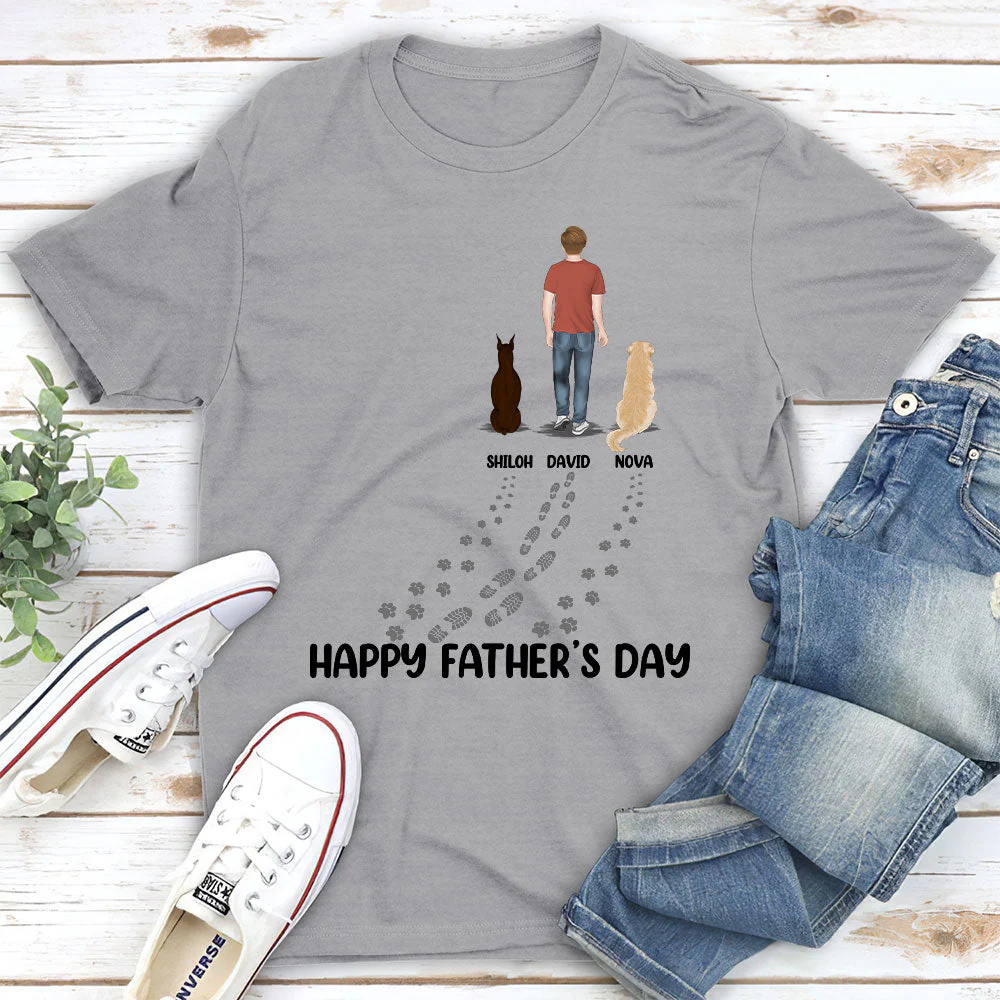 Happy Fathers Day To The Best Dog Dad - Personalized Custom Unisex T-shirt - Image 2