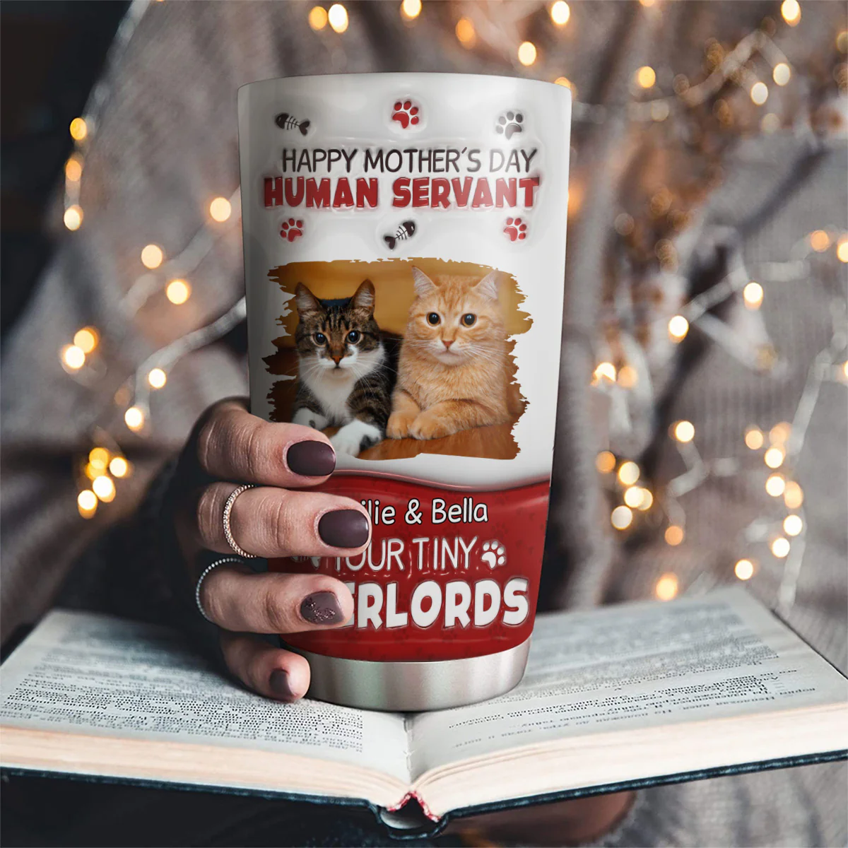 Happy Human Servant Day Photo - Personalized Custom 3D Inflated Effect Tumbler - Image 2