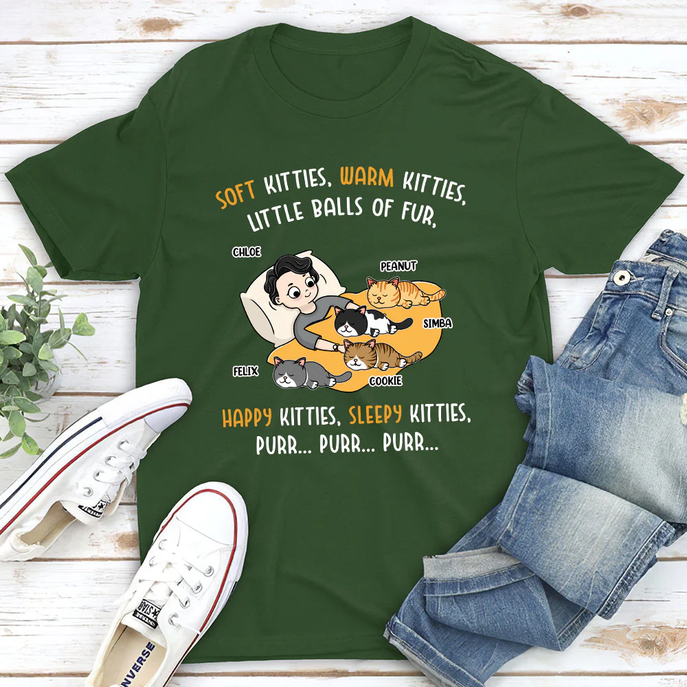 Happy Kitty Sleepy Kitty - Personalized Custom Unisex T-shirt - Image 2