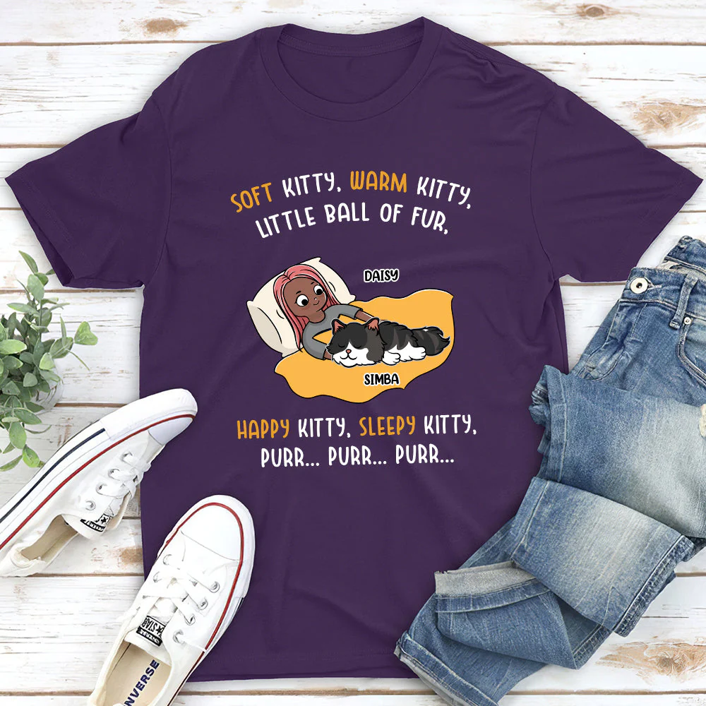 Happy Kitty Sleepy Kitty - Personalized Custom Unisex T-shirt - Image 4
