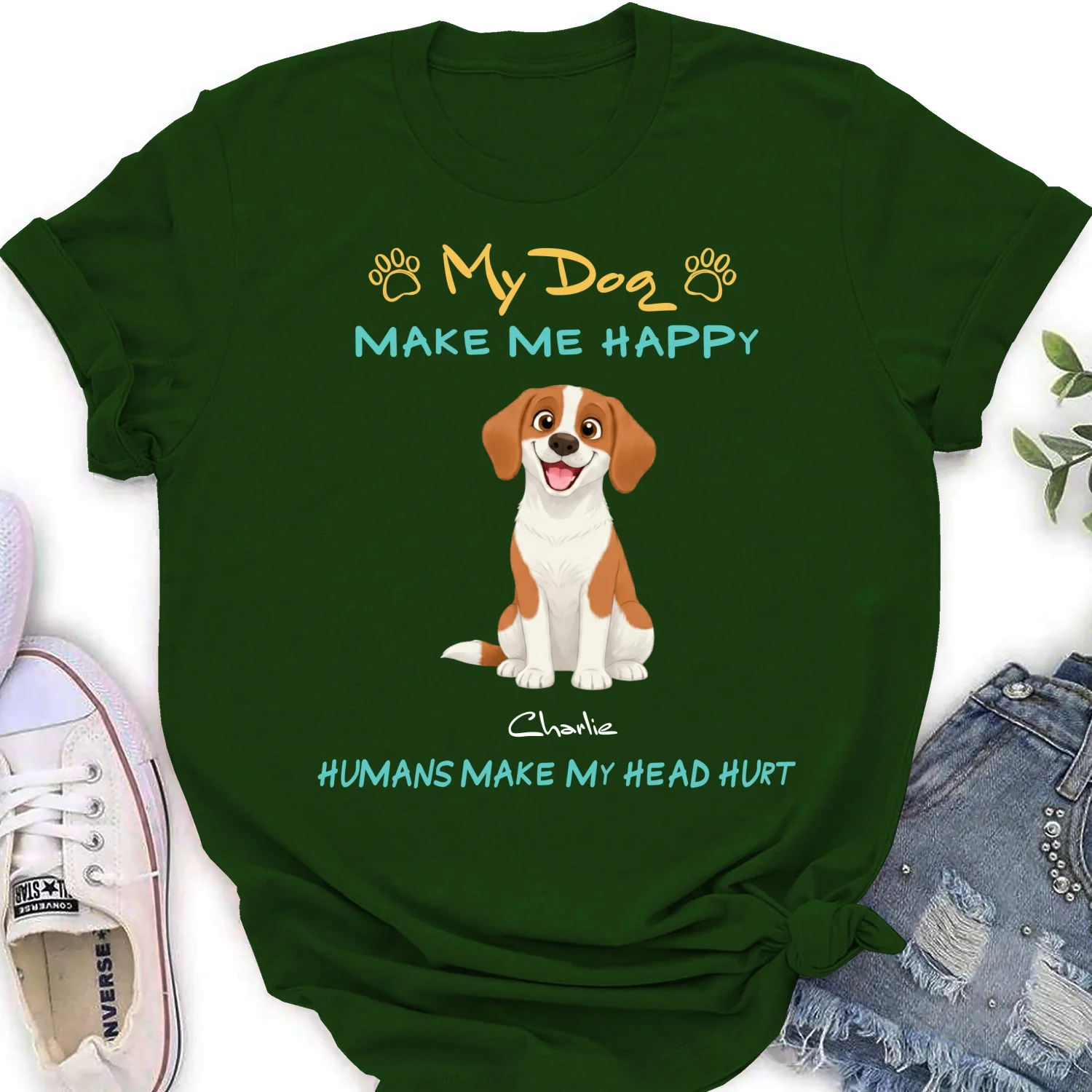 Happy Mind Happy Life - Personalized Custom Women's T-Shirt - Image 9