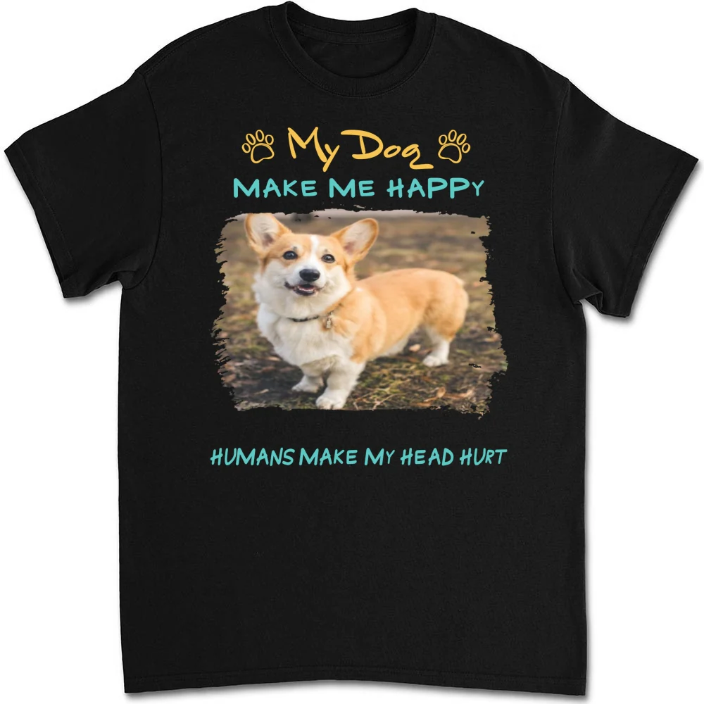 Happy Mind Happy Life Photo - Personalized Custom Unisex T-shirt - Image 3