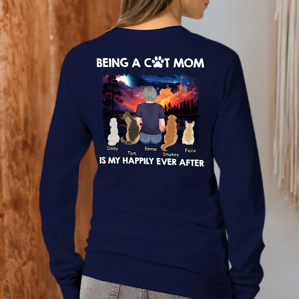 Happy Mom Together - Personalized Custom Long Sleeve T-shirt - Image 3