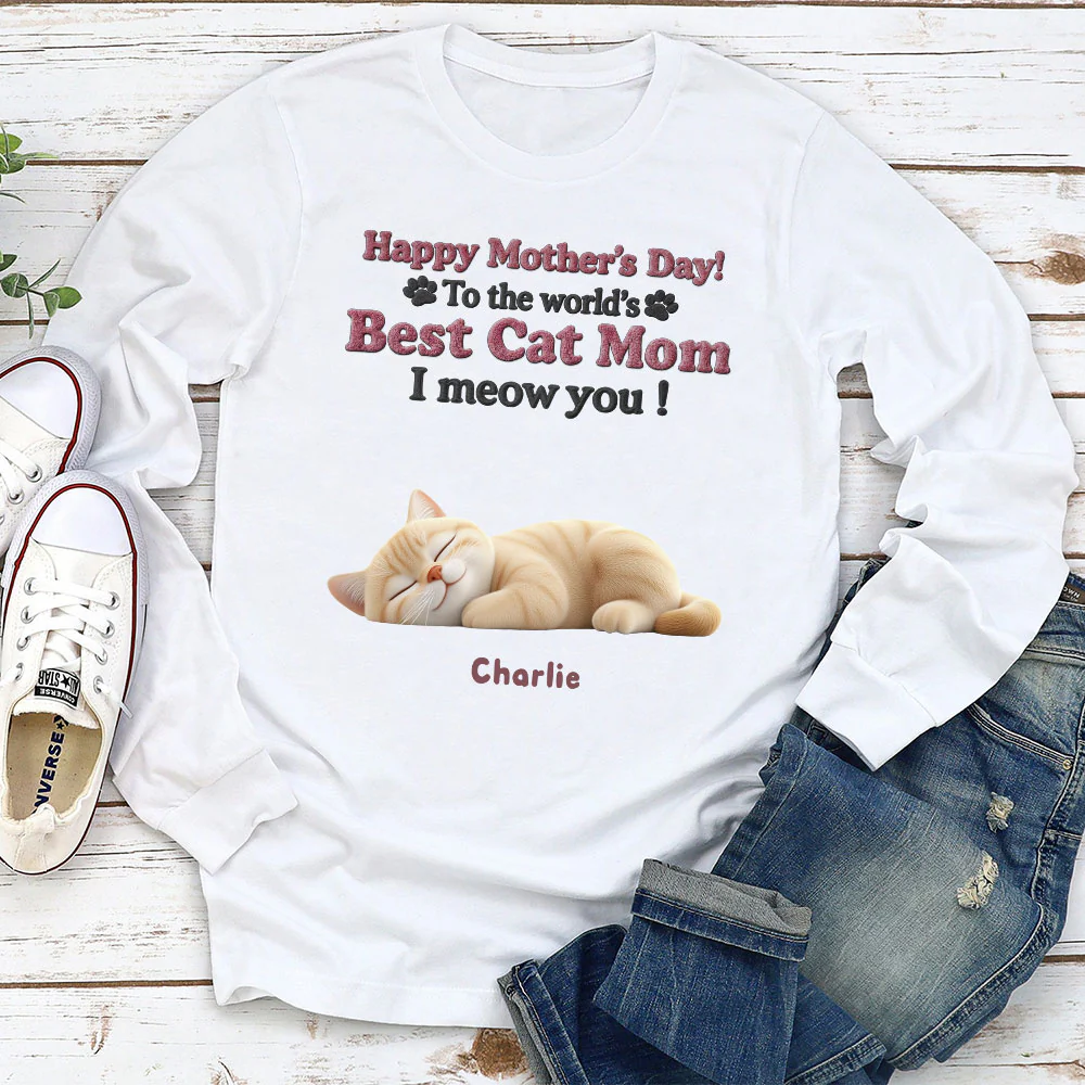 Happy To Be Cat Parents - Personalized Custom Long Sleeve T-Shirt - Image 2