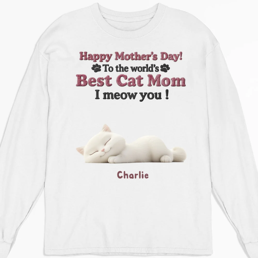 Happy To Be Cat Parents - Personalized Custom Long Sleeve T-Shirt - Image 5
