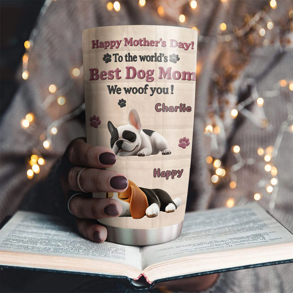 Happy To Be Dog Parents - Personalized Custom Tumbler - Image 2