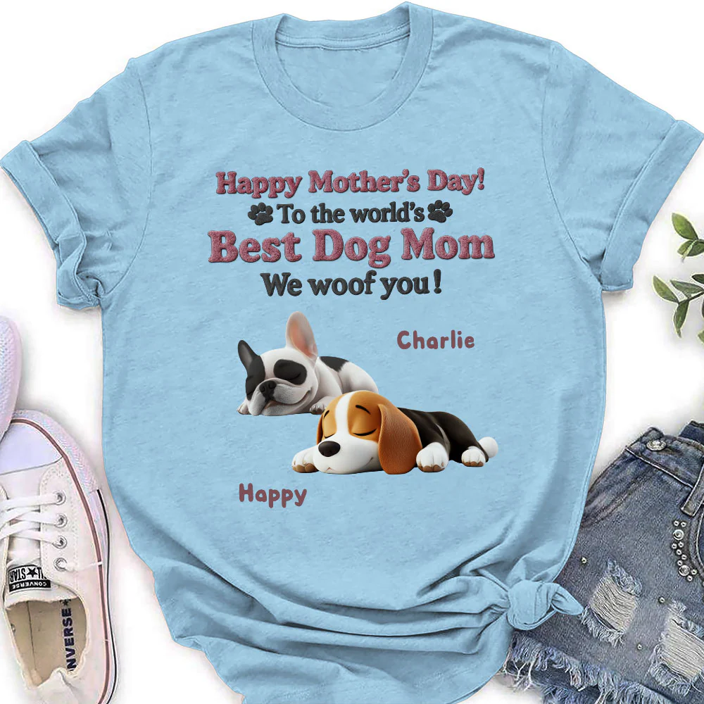 Happy To Be Dog Parents - Personalized Custom Women's T-Shirt - Image 4